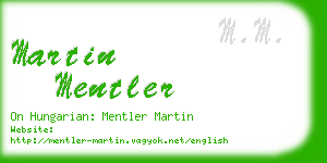 martin mentler business card